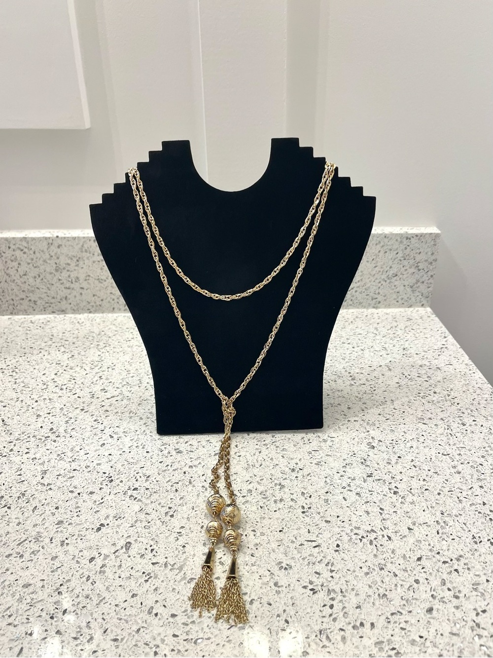 Gold-Tone Tassel Rope Necklace